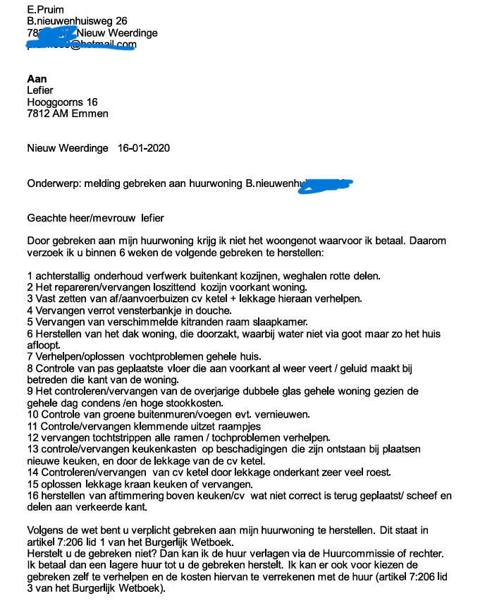 PruimElzo's tweet photo. zelfs van een gebreken melding van 16 januari 2020  vandaag precies 5 jaar terug , staan dingen die nog nooit zijn opgelost.   de ergste dingen eigenlijk.   nu zegt lefier het laatste half jaar dat ik niet meewerk !!   te gek voor woorden  horror verhuurder https://t.co/ZIUWNMdqXP