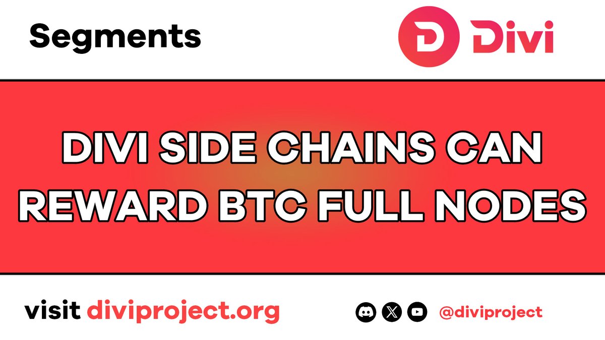 Divi Project (@diviproject) on Twitter photo Divi Segments 🗞️ 
📜 Divi Side Chains Can Reward BTC Full Nodes !
🔗 youtube.com/watch?v=HKoI9F…
#DiviSegments $Divi #BTC #Crypto #fullnode Divi Segments 🗞️ 
📜 Divi Side Chains Can Reward BTC Full Nodes !
🔗 youtube.com/watch?v=HKoI9F…
#DiviSegments $Divi #BTC #Crypto #fullnode
