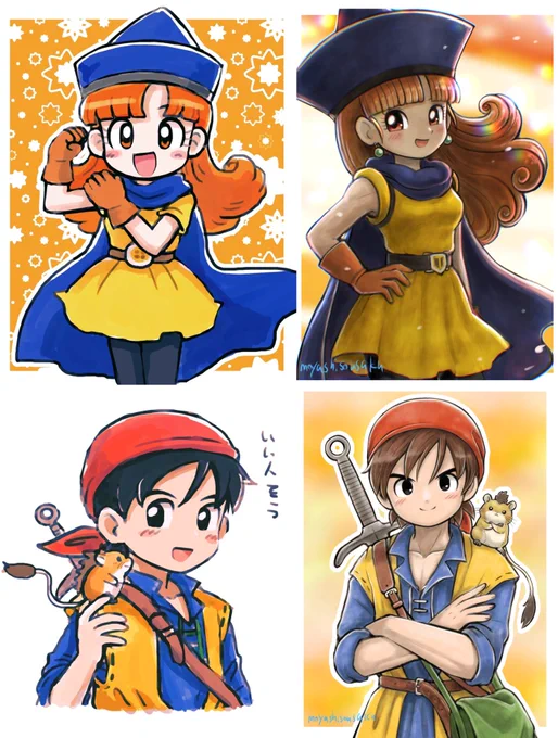 2年くらい毎日ドラクエだいすきー!たのしー!ってお絵描きしまくってて、まだまだなんだけど成長はしてるな…と思った!(左が過去右が最近) 