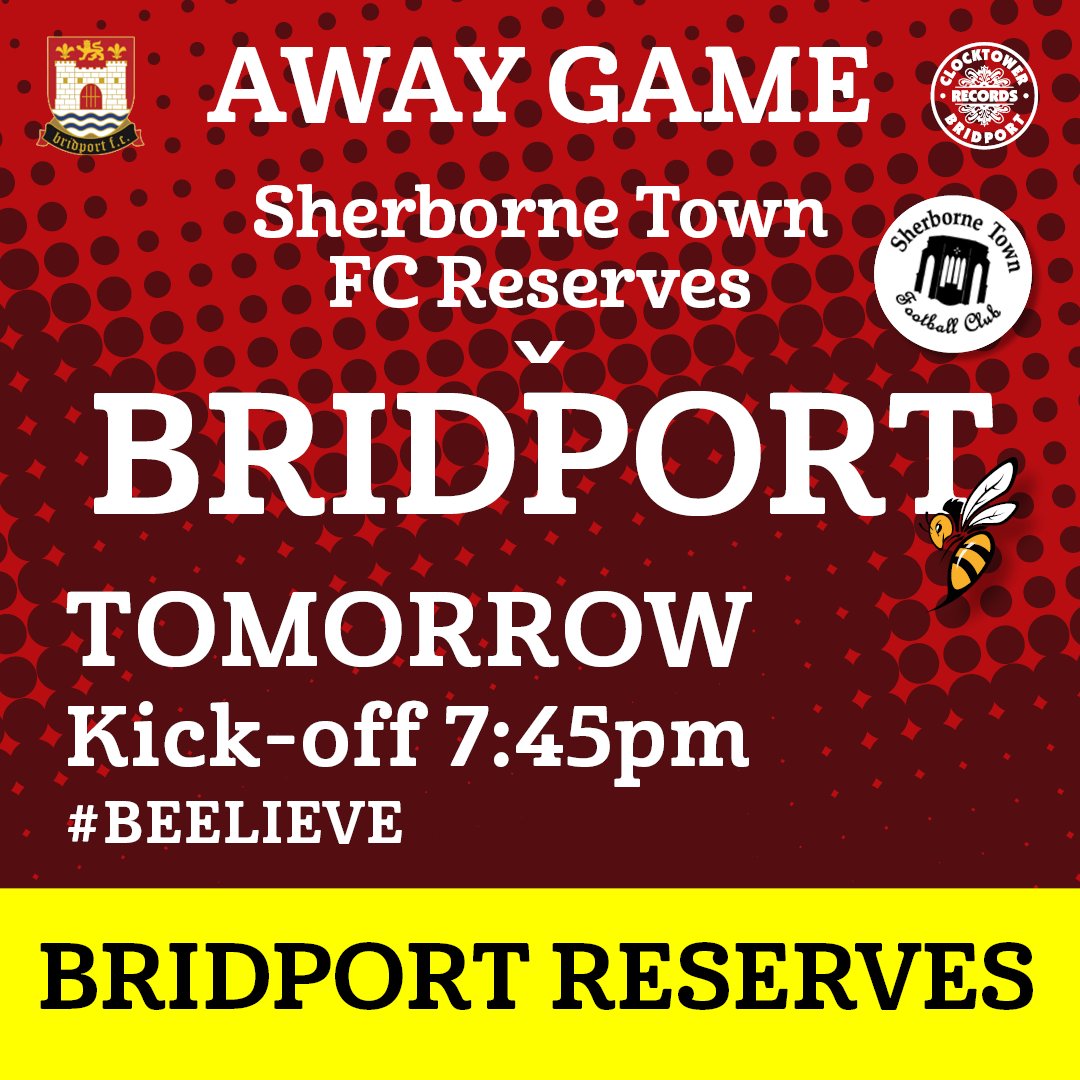 Our reserves travel to Sherborne for a Friday evening game in the league. 

Kick off 7:45pm
Team Sponsors Clocktower Records Bridport