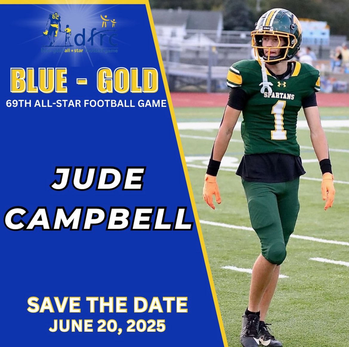 Jude Campbell (@judecampbellwr1) on Twitter photo Grateful to be nominated and selected to play in the Delaware Blue-Gold All Star Game this summer! <a href="/CoachWright_12/">Coach Joe Wright</a> <a href="/wideout_coach/">Jon Heydt</a> <a href="/JBASHTON50/">Coach Ashton</a> Grateful to be nominated and selected to play in the Delaware Blue-Gold All Star Game this summer! <a href="/CoachWright_12/">Coach Joe Wright</a> <a href="/wideout_coach/">Jon Heydt</a> <a href="/JBASHTON50/">Coach Ashton</a>