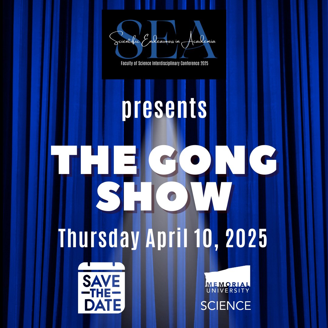 🗓️ SAVE THE DATE!   

The fourth annual Scientific Endeavours in Academia (SEA) Conference is happening April 9-10, 2025 🎉
  
Stay tuned for more details, including registration dates.  

Learn more: mun.ca/science/resear…