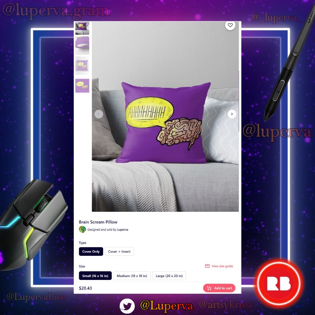 luperva's tweet photo. Ever need a pillow to scream into? My Redbubbles' got you covered- You can wear you heart on your chest instead of your sleeve with a T-shirt too! 
#redbubbledesigns #redbubble #digitalart #digitalartproducts #luperva #art #onlineartstore

https://t.co/QXAaM0Tnv5 https://t.co/njtFRxVo8b