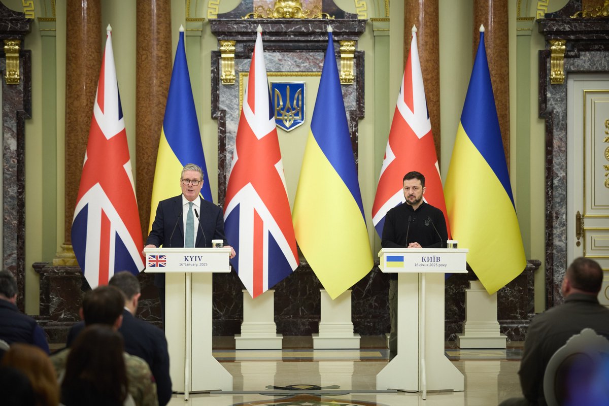 Volodymyr Zelenskyy / Володимир Зеленський (@zelenskyyua) on Twitter photo Today, together with the Prime Minister of the United Kingdom, <a href="/Keir_Starmer/">Keir Starmer</a>, we signed a One Hundred Year Partnership Agreement.
I thank the teams from Ukraine and the United Kingdom for all the work they have done to prepare this Agreement. This comprehensive Agreement builds Today, together with the Prime Minister of the United Kingdom, <a href="/Keir_Starmer/">Keir Starmer</a>, we signed a One Hundred Year Partnership Agreement.
I thank the teams from Ukraine and the United Kingdom for all the work they have done to prepare this Agreement. This comprehensive Agreement builds