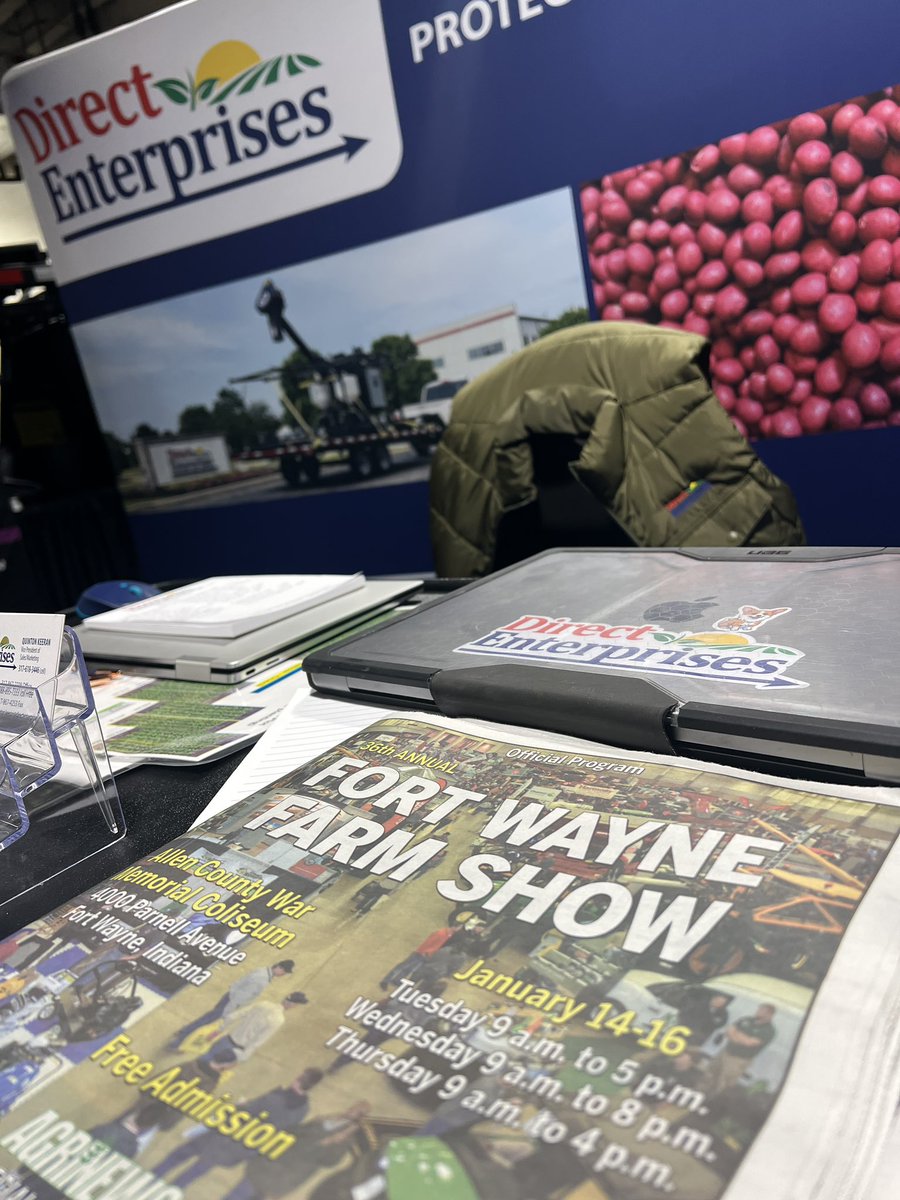 DirectEntInc's tweet photo. Final day at Fort Wayne Farm Show! 

#theDEIdifference #agronomy #soybeans #corn #wheat #cropresidue #agriculture #farming #seedtreatment #seedtreater #plant25 #Reclaim #NutriCharge #Spectra #fwfs https://t.co/KvAq7jtF05