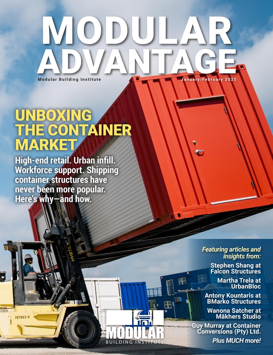 The Jan/Feb issue of #ModularAdvantage takes a deep dive into the dynamic and quickly-growing world of shipping container structures, featuring in-depth interviews, articles &amp; case studies. Read it here: modular.org/modular-advant…

#shippingcontainers #modularconstruction