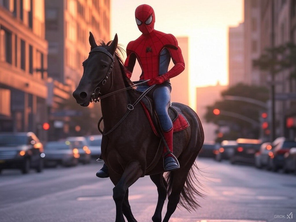 "When my son's passion is Spider-Man and horses."

Enjoy
#Spiderman
#Enjoy 
#kids 
#Grok