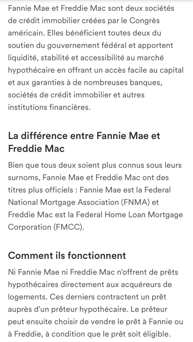MAPICOS's tweet photo. @EuropeIdentita1 @libertarien_ Effectivement Fannie Mae et Freddie Mac créées par l’@USCongress 🇺🇸ont accordé des prêts hypothécaires aux banques commerciales sachant que leurs garanties étaient surcotées en regard de la valeur des actifs immobiliers financés. Leur #titrisation a crée les #subprimes https://t.co/4MPj8DfQKs