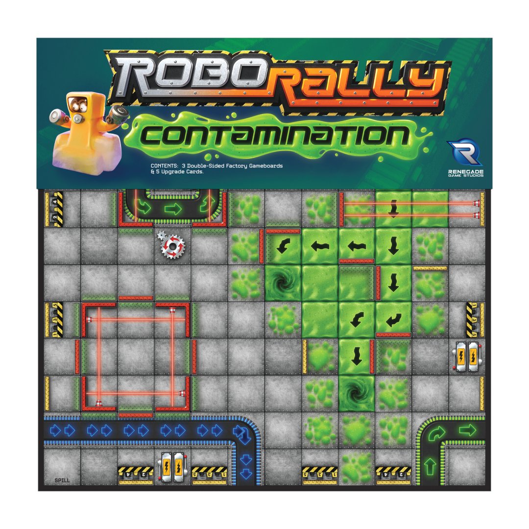 Two new Robo Rally expansions are available now! 🎉 Pick up the Turn &amp; Burn and Contamination expansions today! 🔥🧪

Order Robo Rally: Turn &amp; Burn 👉 renegadegamestudios.com/robo-rally-tur…

Order Robo Rally: Contamination 👉 renegadegamestudios.com/robo-rally-con…