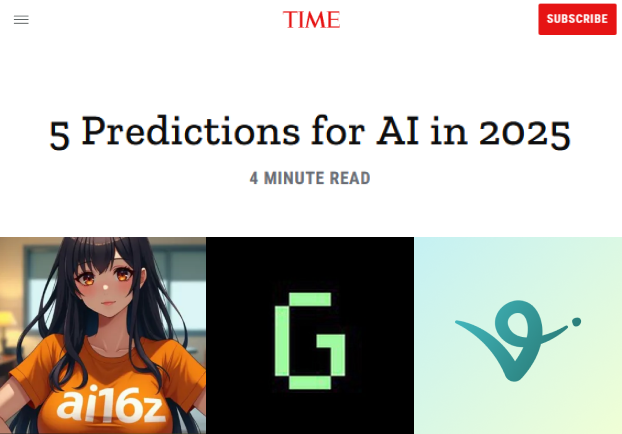 0x_Swiper's tweet photo. TIME: In 2025, AI agents will revolutionize.

They're poised to trigger the next big wave of growth.

Here are 5 tokens that will generate 1000x🧵👇 https://t.co/p5zuC7ilVW
