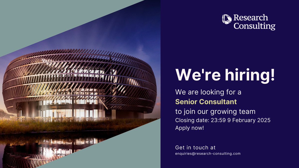 There's still time to apply for our new Senior Consultant position at Research Consulting.  For more information and to apply, go to research-consulting.com/were-hiring-se…