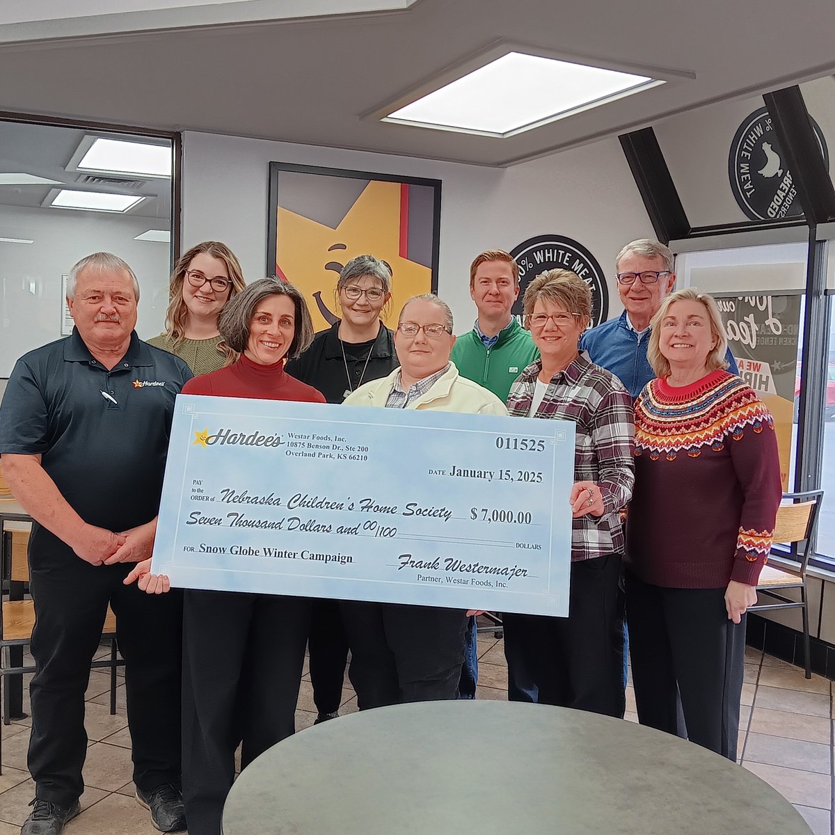 🎉 Huge thanks to Westar Foods &amp; Hardee's for another amazing year of support! This holiday season, $1 snow globe sales raised $7K for NCHS—bringing the multiyear total to nearly $120K! ❤️💛 Together, we're putting #ChildrenFirst every day. 🙌