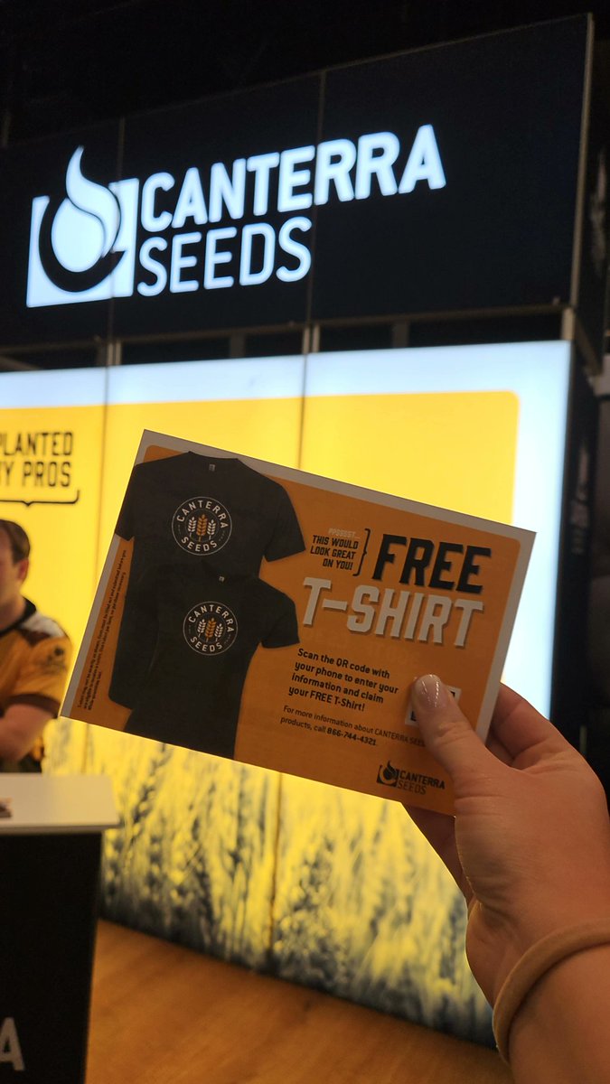canterraseeds's tweet photo. Last day to get your annual Crop Production CANTERRA SEEDS t-shirt, come see us in HALL B! #WCCPS25 #tshirttime https://t.co/acoBv7tDJ0