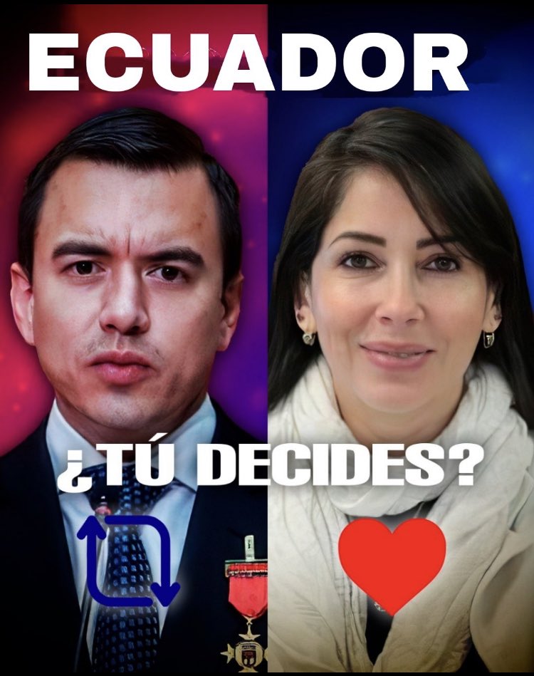Contrastaremos hoy lo que dicen las encuestas a la fecha.
Una sola vuelta!

RT   Noboa.
 ❤️   González .

Usted decide!
