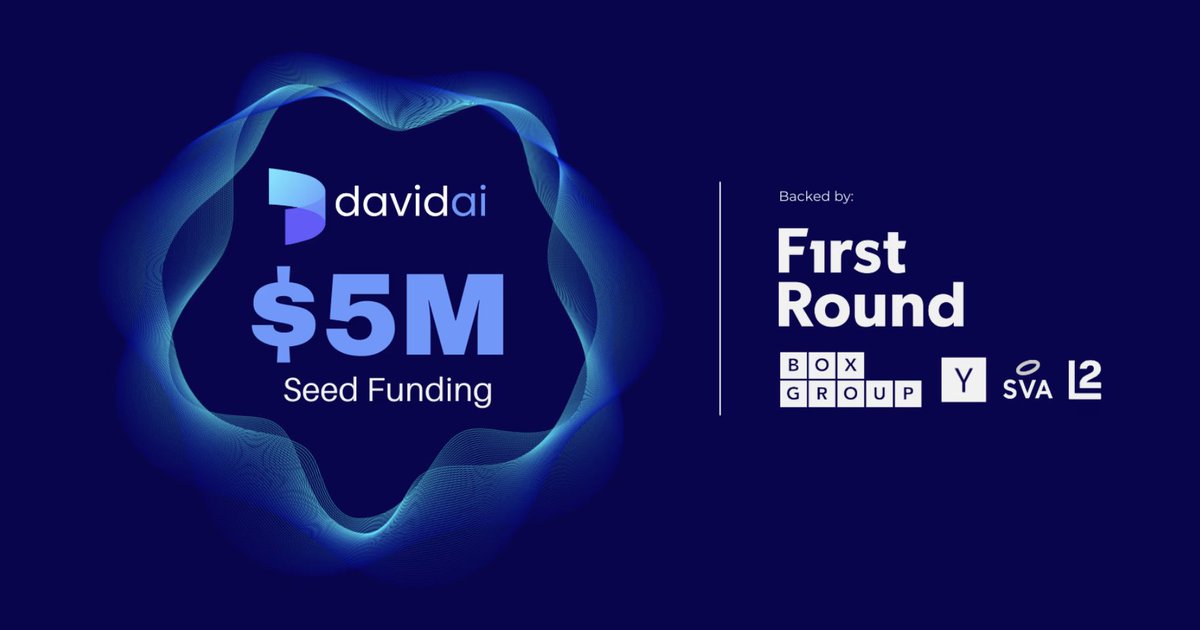 Liz Wessel (@lizwessel) on Twitter photo When I first met the David AI founders 6 mo's ago, they had a unique idea about AI training. Fast fwd 6 months: They passed 7-figures in revenue, and partner with many of the leading AI labs.🤯 Now they're announcing their $5M Seed, which I was proud to lead <a href="/firstround/">First Round</a> ... 👇 When I first met the David AI founders 6 mo's ago, they had a unique idea about AI training. Fast fwd 6 months: They passed 7-figures in revenue, and partner with many of the leading AI labs.🤯 Now they're announcing their $5M Seed, which I was proud to lead <a href="/firstround/">First Round</a> ... 👇