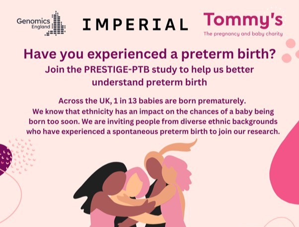 We know ethnicity has an impact on the risk of a baby being born too soon. 

So, we're inviting people from diverse backgrounds who've had a premature birth to take part in research. 

We hope to understand why premature birth happens &amp; how to prevent it: bit.ly/48fT4Wc