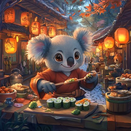 solalacoin's tweet photo. Welcome to Solala’s Sushi Street! 🍣🐨 Master chef Solala the Koala is crafting eucalyptus-infused delicacies with love and precision under the glow of lanterns. Who’s ready for a taste? ✨
#KoalaCuisine #SushiMaster #btc #binance #SolanaMemeCoins #PurplePepe #chillguy #fartcoin #Project89