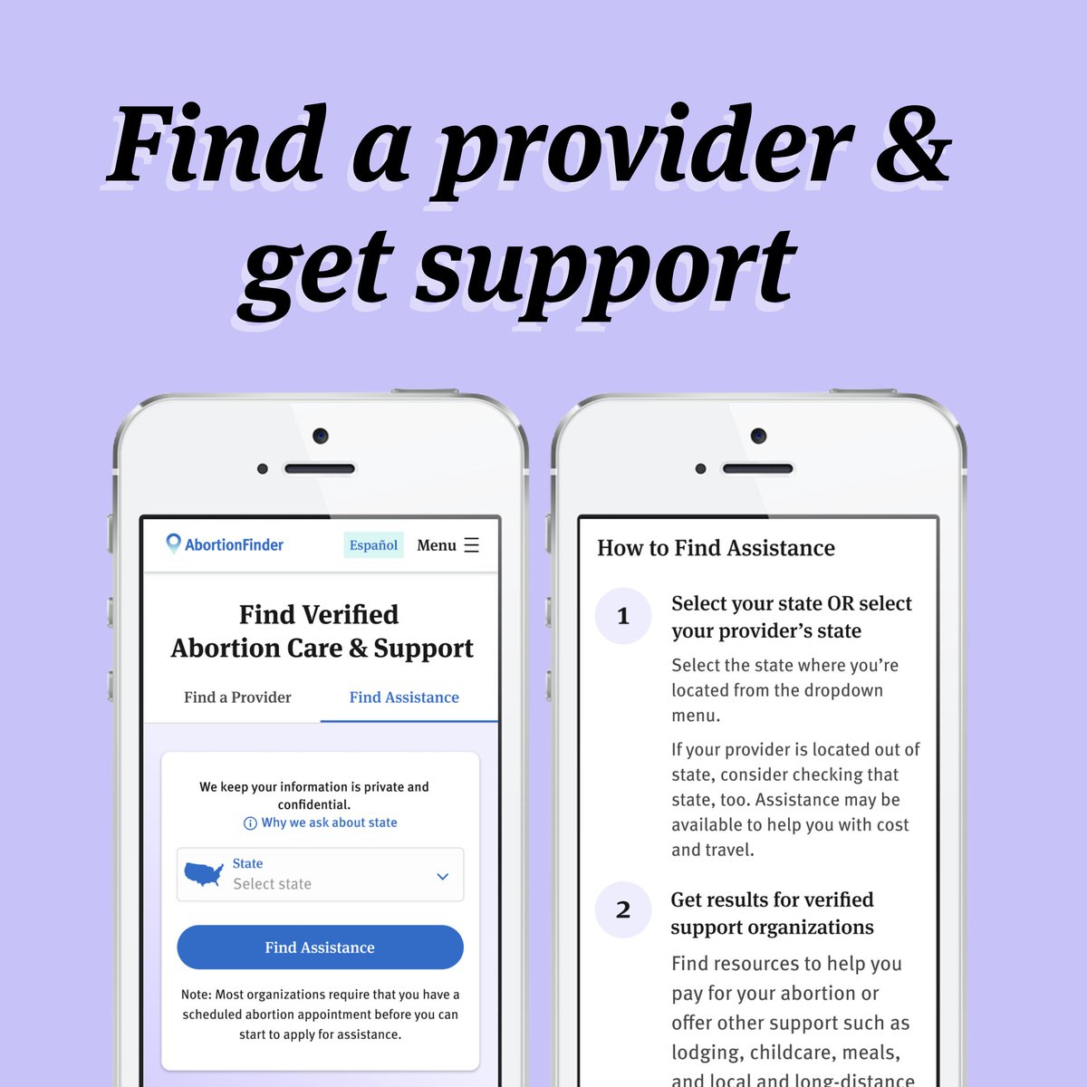 Abortion_Finder's tweet image. Spread the word: AbortionFinder.org is helping abortion seekers access the care they deserve 💜