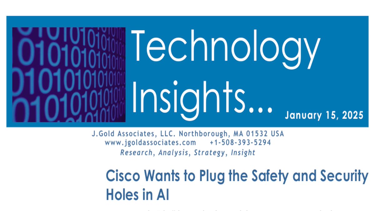 Check out the latest article in my newsletter: <a href="/Cisco/">Cisco</a>  Wants to Plug the #Safety and #Security Holes in #AI linkedin.com/pulse/cisco-wa… via <a href="/LinkedIn/">LinkedIn</a>