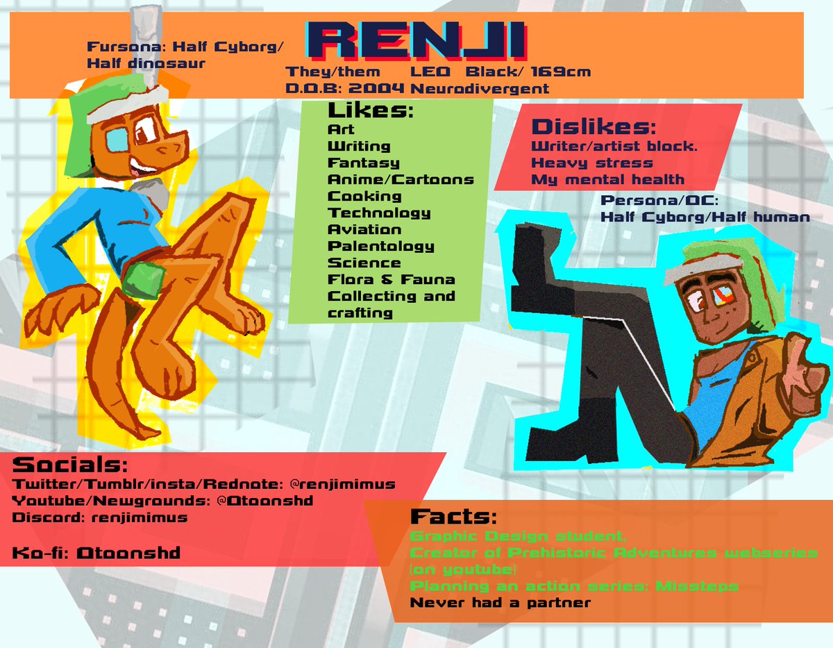Renjimimus's tweet image. An introduction to me.
#renji #art #fursona #oc