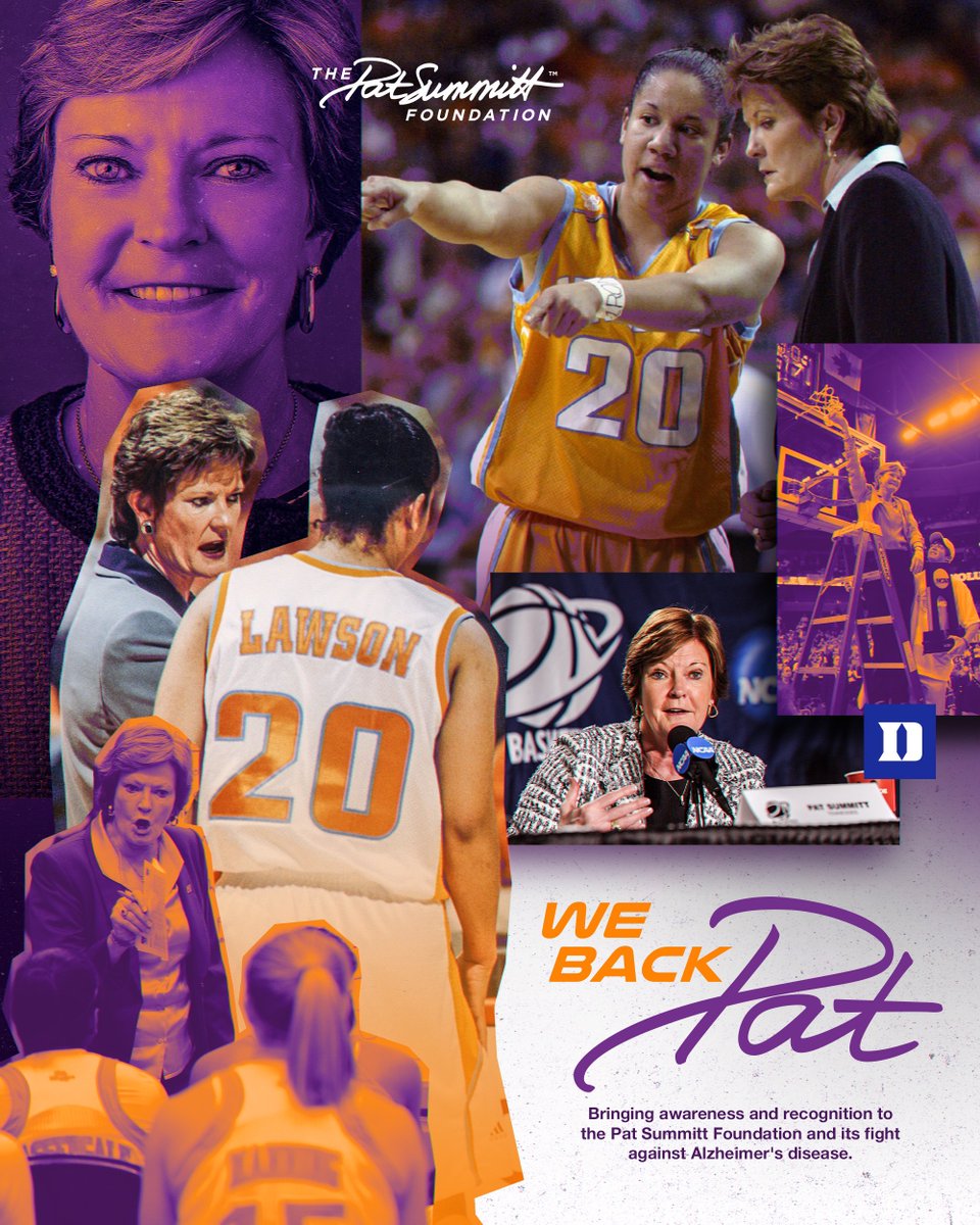 DukeWBB's tweet image. Our coaching staff will be wearing purple tonight and Sunday as we recognize We Back Pat week, bringing awareness to the Pat Summitt foundation and the fight against Alzheimer’s.

#WeBackPat 💜