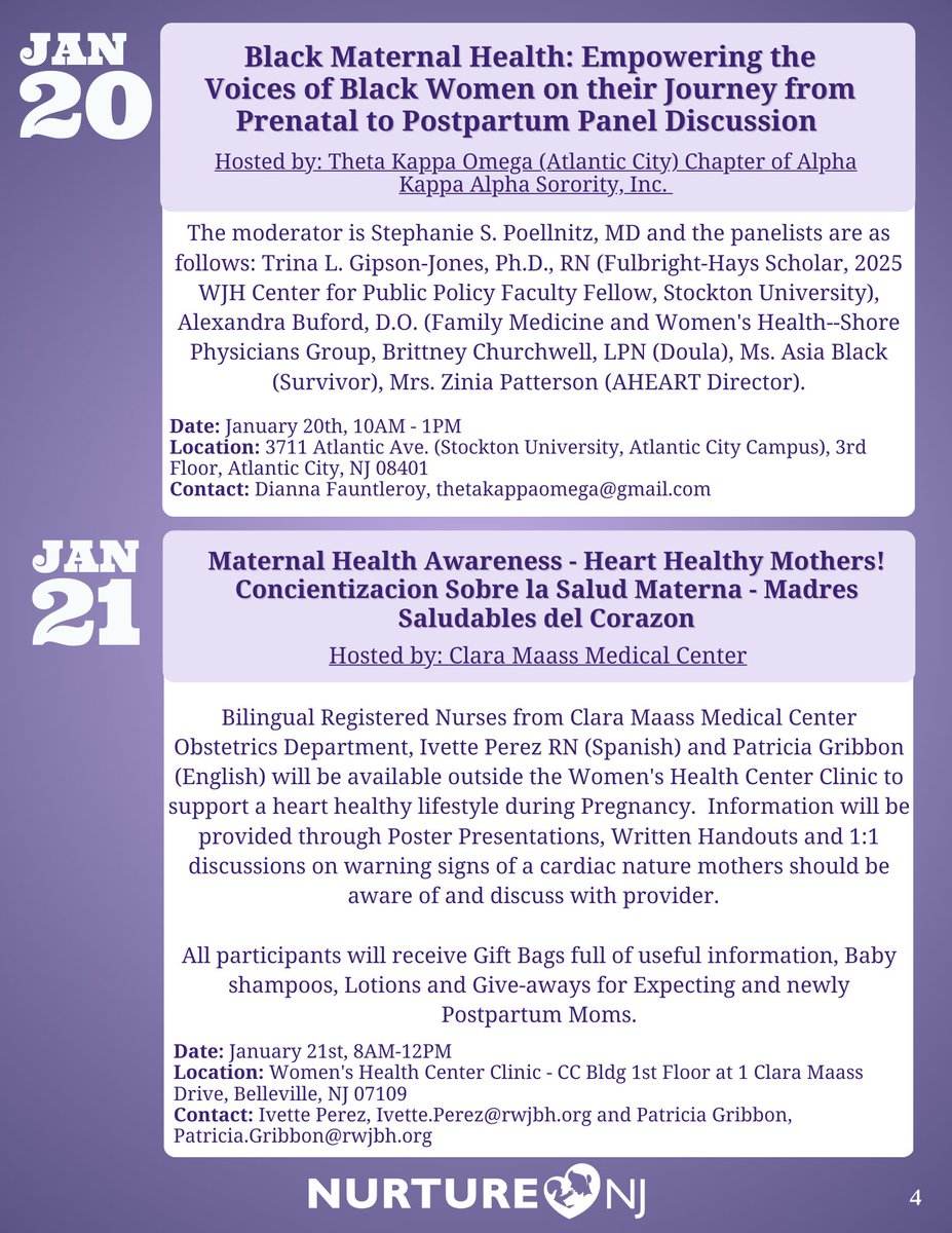 FirstLadyNJ's tweet photo. Next Thursday marks our seventh annual Maternal Health Awareness Day!
Throughout the month, our #NurtureNJ partners are hosting more than 70 community events statewide to help support New Jersey’s moms and babies.
Check out the #MHAD calendar: https://t.co/T5Xe3HhLb4 https://t.co/fUTPgD7PSd