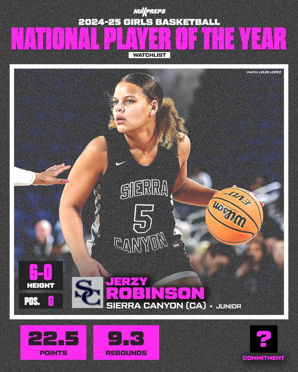 Jerzy Robinson of Sierra Canyon (CA) is on the 2024-25 Girls Basketball National Player of the Year Watchlist 🔥 🏀

Read about all 10 players⬇️
maxpreps.com/news/yO4RK_kdw…