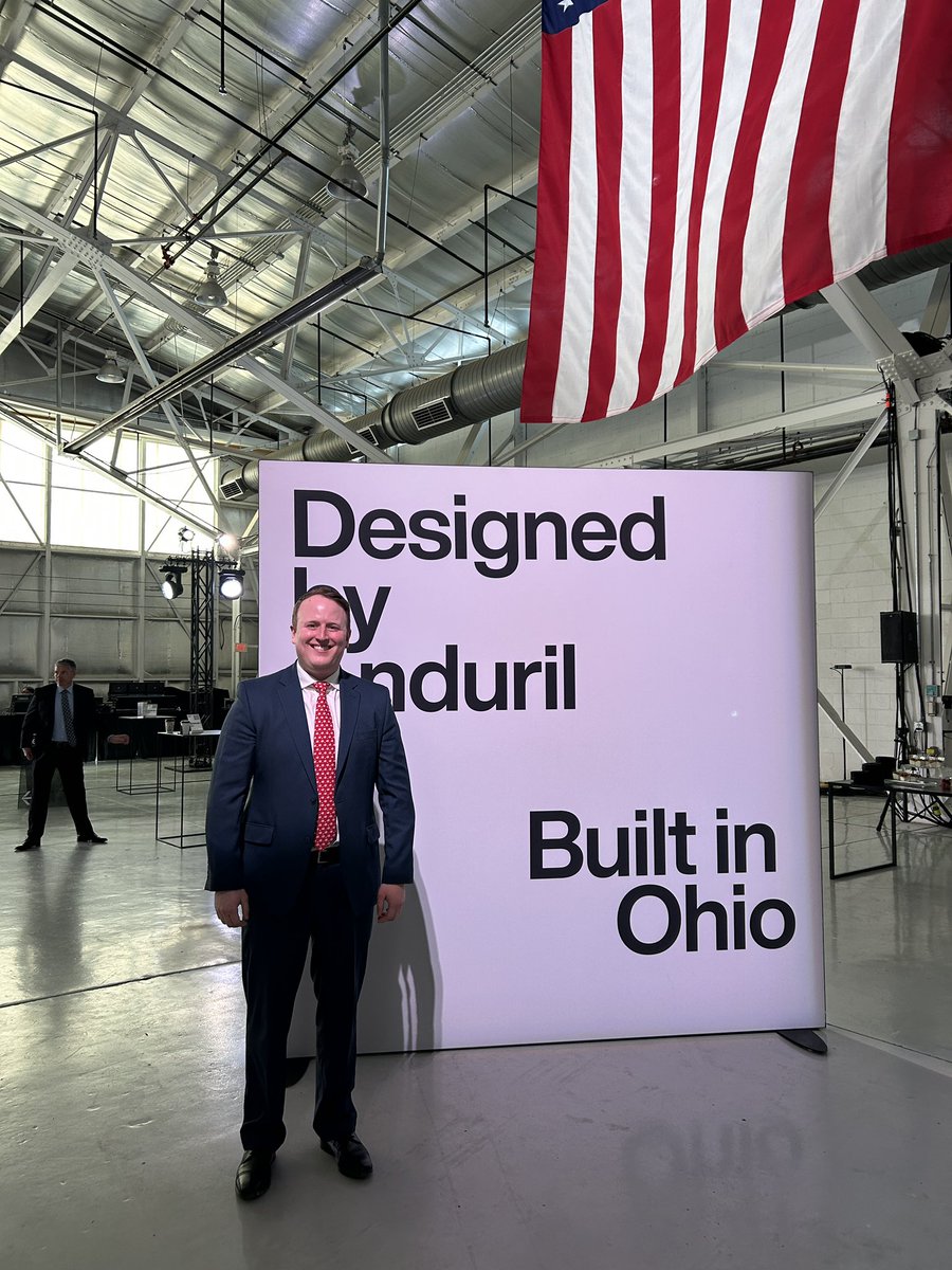 ChrisBerryOH's tweet photo. Big for Ohio. Big day for America! 🇺🇸 

Welcome to the Buckeye State, @PalmerLuckey, @traestephens, and Team @anduriltech! https://t.co/FbSkFB5TLq