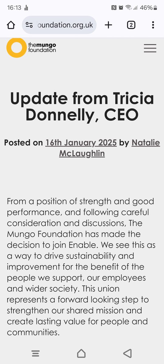 FriendsofTMF's tweet image. In June 2020, @MungoFoundation became independent from the @ArchdiocGlasgow. Today, CEO Tricia Donnelly (sister in law of former @ScottishLabour FM @LordMcConnell) announced it is to become part of @Enable_Tweets whose Executive Advisor is @AndyPKerr1, (former deputy FM.) 1/3