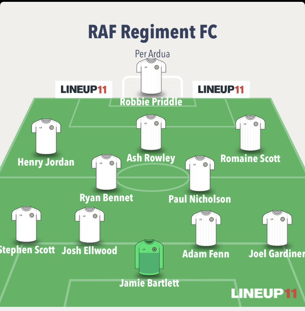 Starting 11 for todays 4-1 win over the RAF Police in the Astra League/Combat Cup 🏆
 
Good professional performance from the boys💪

MOTM - Ash Rowley