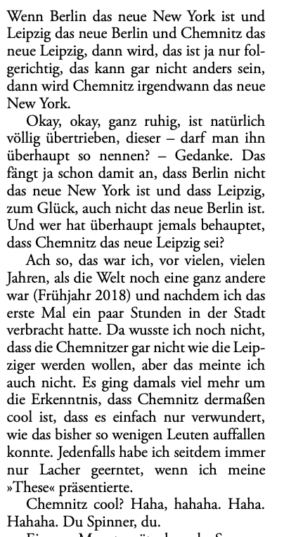 Hab über Chemnitz in der <a href="/DIEZEIT/">DIE ZEIT</a> geschrieben und in der URL stehen die Wörter "Chemnitz-Kultur-Leipzig-Rechtsextremismus-Museum" und New York kommt auch vor
zeit.de/2025/03/chemni…