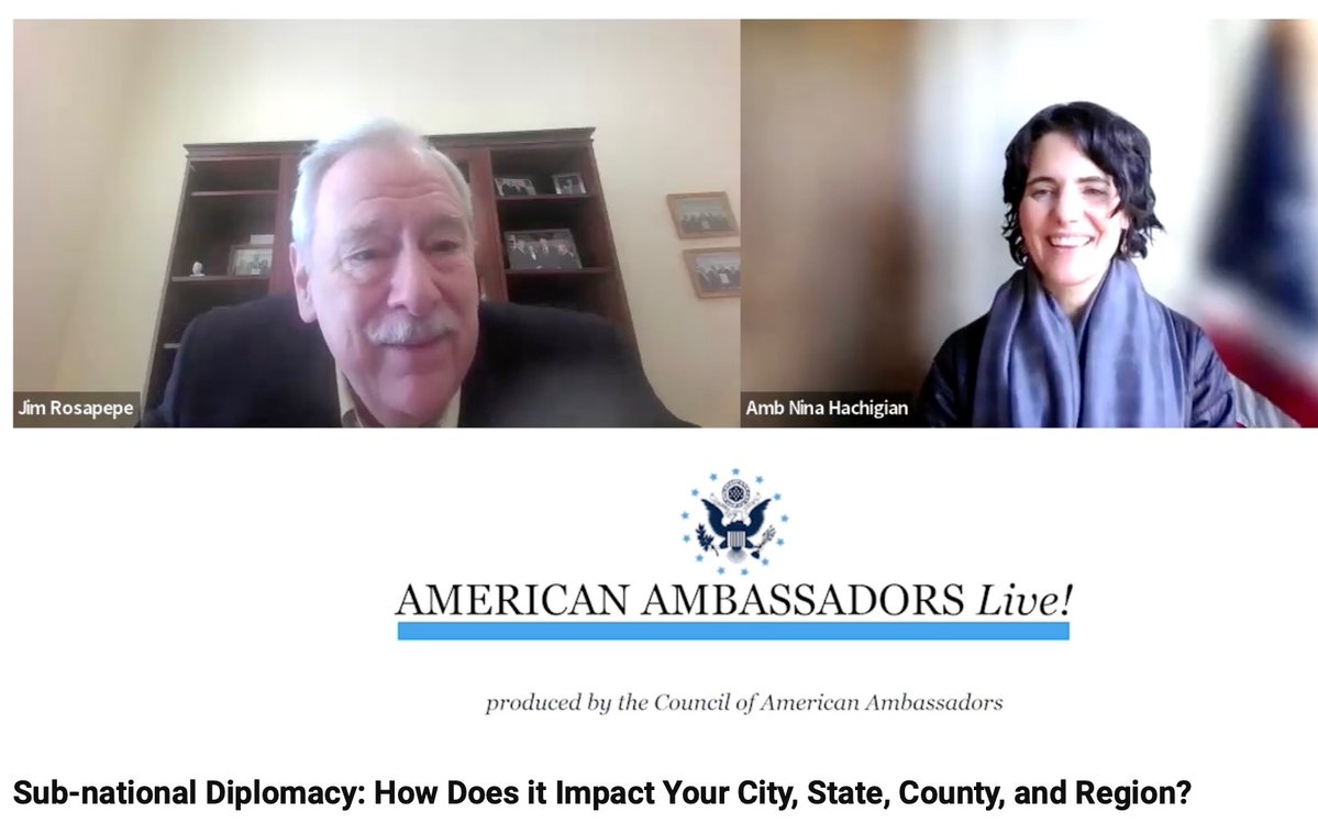 U.S. Special Rep for Subnational Diplomacy (@subnationaldip) on Twitter photo Want to learn more about State and Local Diplomacy? Check out this podcast. Thank you, Amb. Rosapepe and <a href="/AmerAmbassadors/">American Ambassadors Live!</a> for the opportunity. <a href="/CouncilofAmb/">Council of American Ambassadors</a>
americanambassadorslive.org/post/sub-natio… Want to learn more about State and Local Diplomacy? Check out this podcast. Thank you, Amb. Rosapepe and <a href="/AmerAmbassadors/">American Ambassadors Live!</a> for the opportunity. <a href="/CouncilofAmb/">Council of American Ambassadors</a>
americanambassadorslive.org/post/sub-natio…
