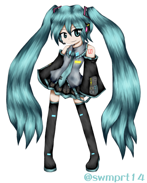 swmprt14's tweet photo. Hatsune Miku in JynX style https://t.co/ze01PqKgzd