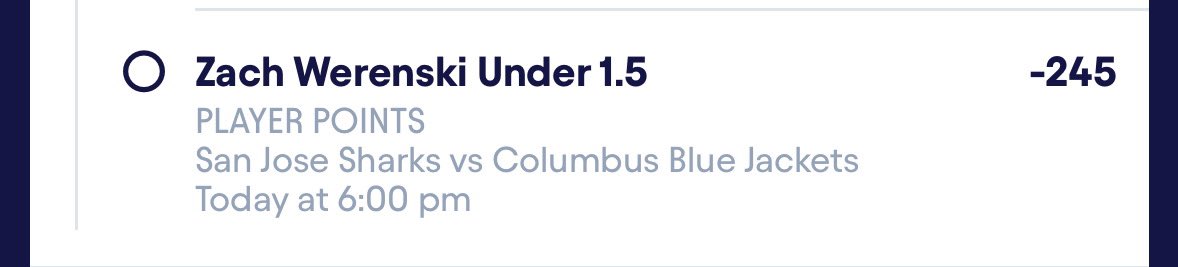 BetWithCrazy's tweet photo. Tap in ⛽️🔥
Zach Werenski Under 1.5 Points should be free 15 likes and I will drop the pair 🤑🤑
#BetWithCrazy #Fliff https://t.co/K4t8ug7ilU