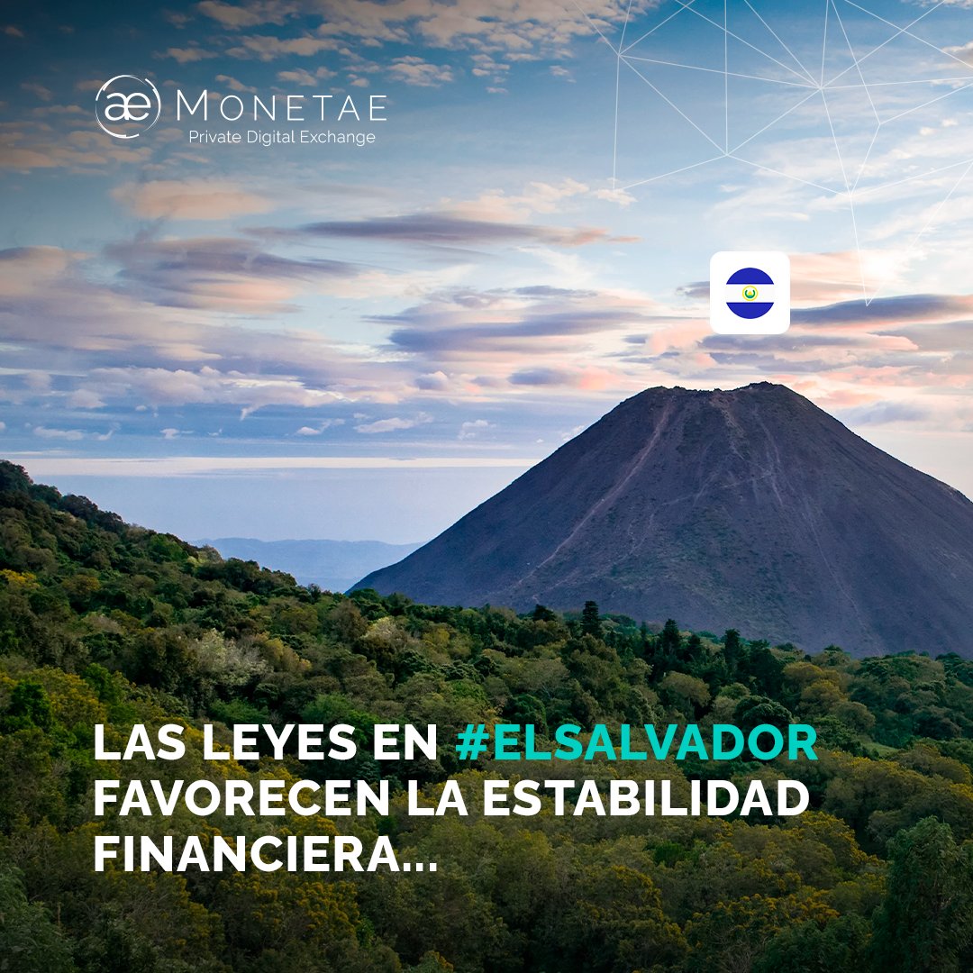 Las leyes en el #ElSalvador mitigan los riesgos y construyen confianza en el mercado de #ActivosDigitales, favoreciendo el progreso y la estabilidad financiera. Envíanos un mensaje a contacto@monetae.io para más información.

#Confianza #Estabilidad #Monetae