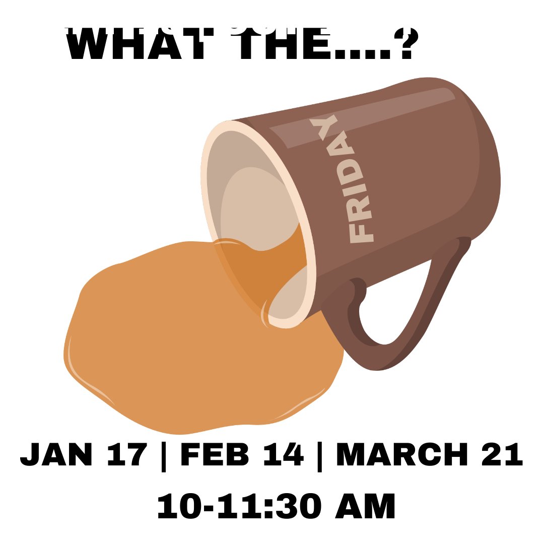 TOMORROW: What is the humanities' role in examining and responding to current events? We're going to discuss this at our "What the....Friday" coffee chat at 10 in the HI suite. More details here: bit.ly/4dX0G2h...-fri…