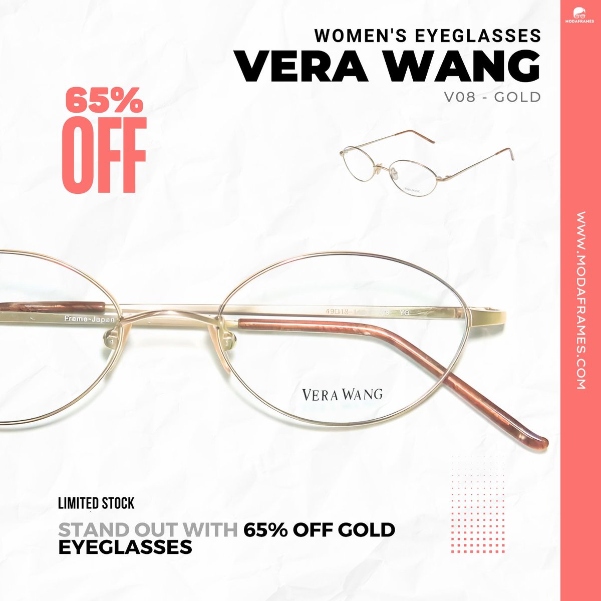 ModaFrames's tweet image. 👓 Want to look 50% smarter &amp;amp; 100% more stylish? Meet Vera Wang V08 – Gold Edition!  
- Gold = instant glow-up ✨  
- Lightweight &amp;amp; comfy 💛  
- Luxury feel, no luxury price: now $80.95 (was $230!) 🚀  
🛒 Grab yours: modaframes.com/products/vera-…  
#VeraWang #GoldFrames #SmartStyle