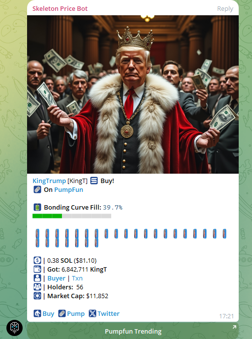 👑time for $kingT have come, with just a few days until Trump gets into the White House our <a href="/KingTrump2030/">KingTrump</a> is ready to take off 🚀🚀

t.me/TrumpTheWorldK…

pump.fun/coin/4HJ3tM9Zv…
