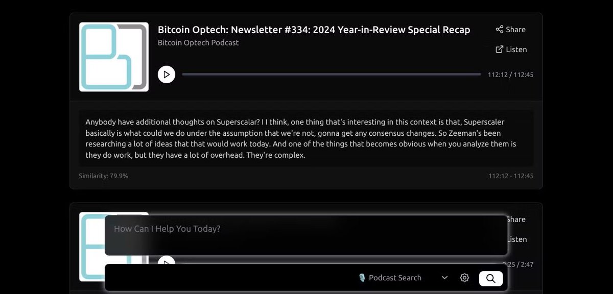 cascdr_'s tweet photo. 🎙️🔍 Cant' find a #Bitcoin podcast clip to share?

Instantly find the clip you need with our lightning-fast podcast search—the Fastest in the West ⚡🤠 (Beta)!

Search 100k+ clips and dive right into the moment with links.

Try it now 👉 https://t.co/s7a2qpOCbF #PodcastSearch https://t.co/qj9PwTh88i