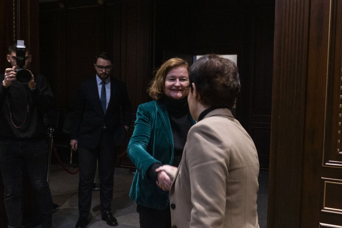 EUEOMKosovo2025's tweet photo. Deputy Prime Minister and Minister of Foreign Affairs and Diaspora Donika Gërvalla-Schwarz received EU Election Observation Mission Kosovo 2025 Chief Observer @NathalieLoiseau today in Pristina. (1/2)
@gervallaschwarz 
#kosovo #election #eueomkosovo2025 #electionobservation https://t.co/mT0TtyJybc