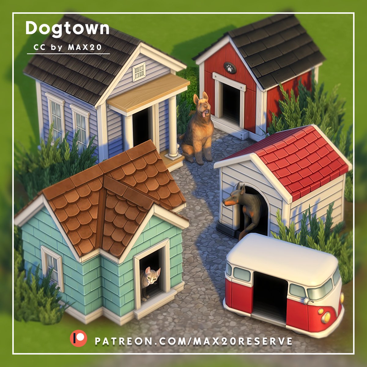 How long have I been gone? never mind. Hi all! I'm starting the year with a small dog set.
DogTown CC available in early access on my Patreon! (LINK IN BIO) 
#TheSims4 #s4cc