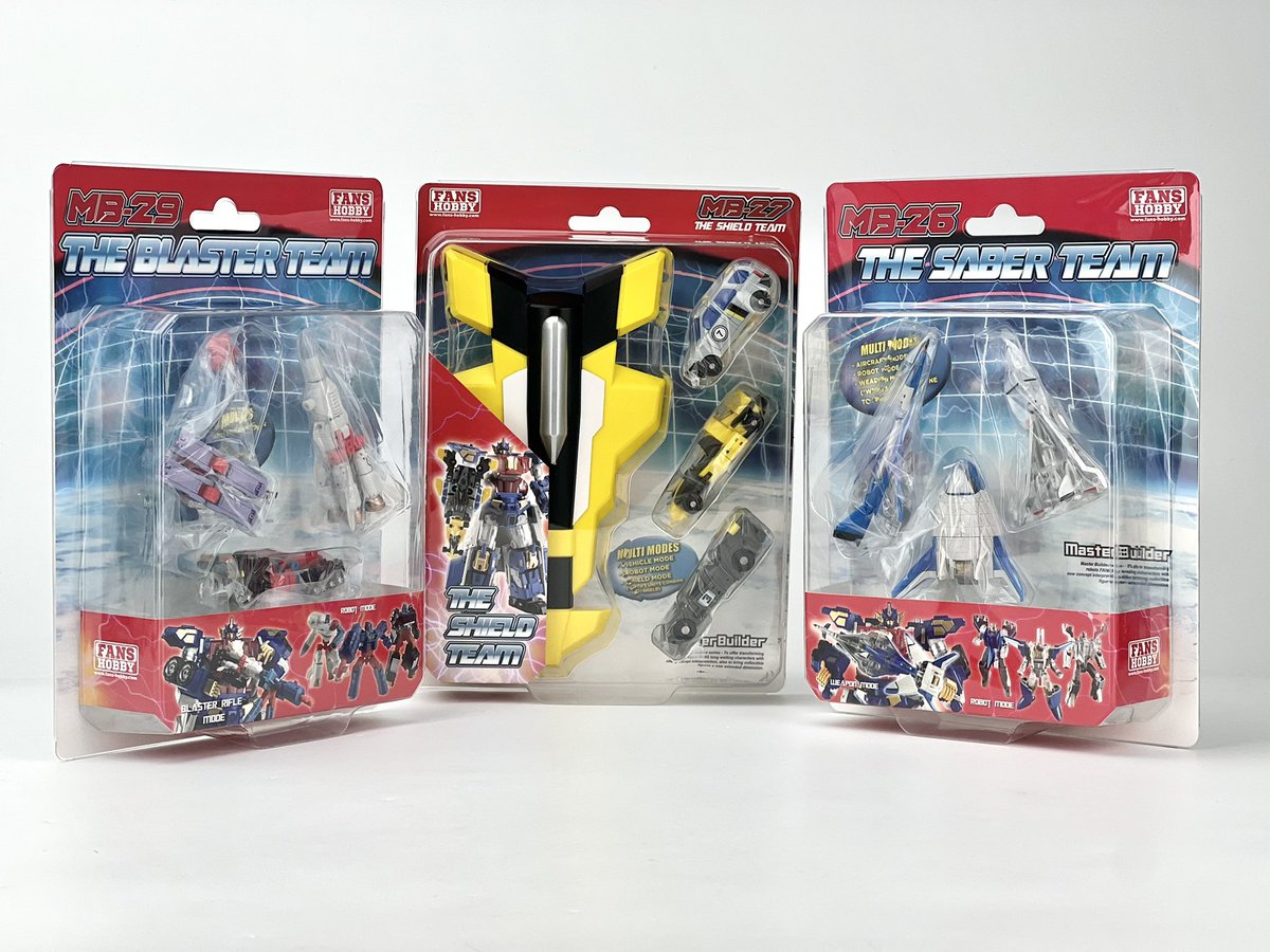 fans_hobby's tweet photo. 3 teams finally unite👍🏼👍🏼
MB-29 THE BLASTER TEAM is ready to ship soon👏🏼👏🏼
Collect the MB-26 THE SABER TEAM & MB-27 THE SHIELD TEAM as well😁!
#fanshobby #thirdpartytransformers #navalcommander #theshieldteam #MB27 #theblasterteam #mb29 #thesaberteam #mb26 https://t.co/xspPsNFdeW