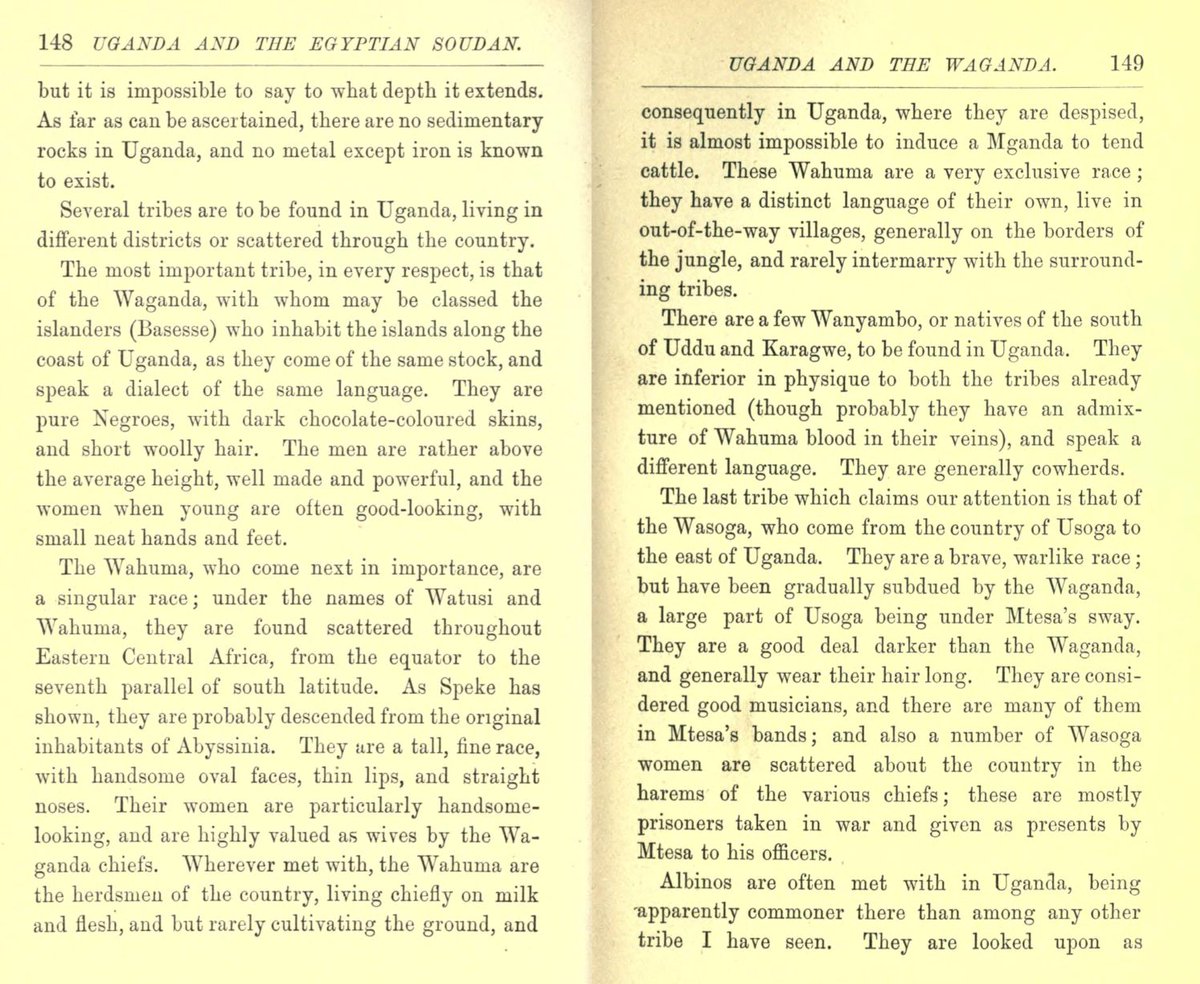 skaheru's tweet photo. More #HistoryUG #UgandanHistory, this time from 'Uganda and The Egyptian Soudan' by Rev. C.T. Wilson and R.W. Felkin (1882) Vol. 1. This chapter describes the Waganda, the Wahuma, the Wasoga and the Wanyambo...the natives. :-) https://t.co/OOmPExSRGR