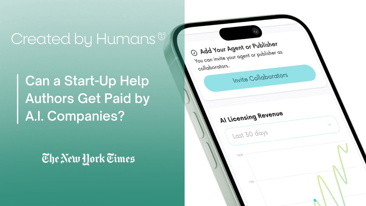 Builders VC (@buildersvc) on Twitter photo Excited to share <a href="/createdbyhumans/">Created by Humans</a> was featured in <a href="/nytimes/">The New York Times</a> for empowering authors in AI licensing & shaping the future of publishing!
Check out the full feature and join the conversation:
nytimes.com/2024/10/09/boo… Excited to share <a href="/createdbyhumans/">Created by Humans</a> was featured in <a href="/nytimes/">The New York Times</a> for empowering authors in AI licensing & shaping the future of publishing!
Check out the full feature and join the conversation:
nytimes.com/2024/10/09/boo…