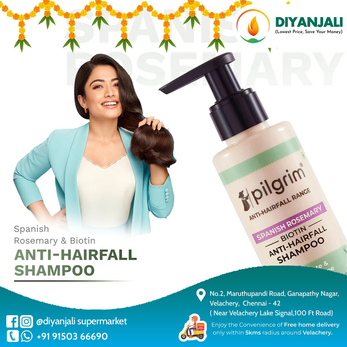 Diyanjalistores's tweet image. Gift your hair some love this festive season! ✨ Pilgrim Spanish Rosemary &amp;amp; Biotin Anti-Hairfall Shampoo &amp;amp; Conditioner is the perfect gift for yourself or a loved one. Available at Diyanjali

#hairfallsolution #PartyReady #FestiveMakeup #beautystoreinvelachery #MakeupKit