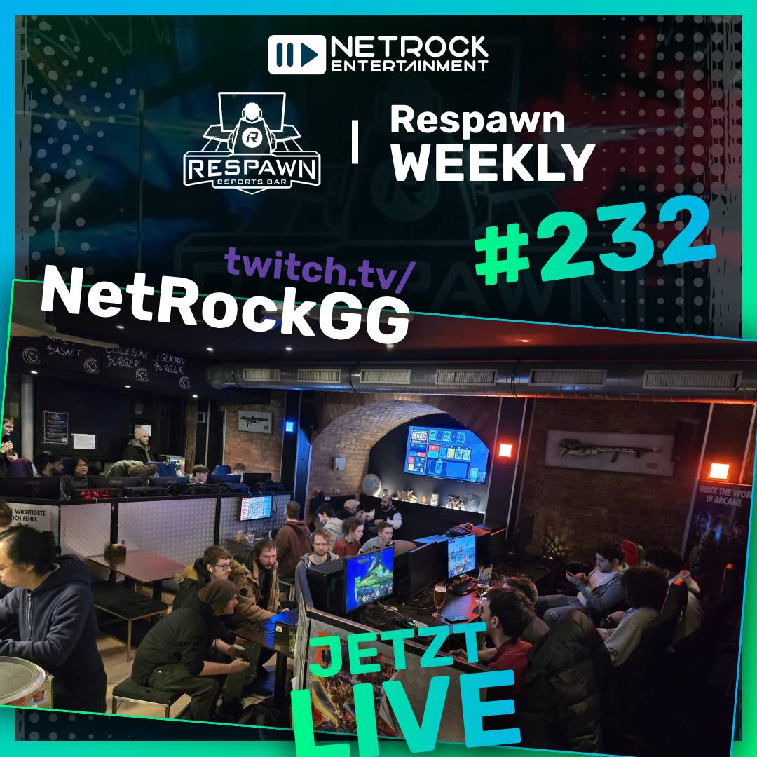 🔥 Wir sind wieder LIVE 🔥
🕹️<a href="/AtRespawn/">Respawn.at</a> Weekly - #230
📷 Livestream: twitch.tv/netrockgg