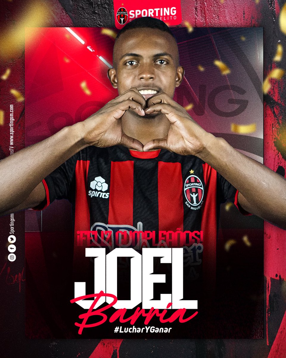 🎉⚽ ¡HOY ESTAMOS DE FIESTA, ROJINEGROS! ⚽🎉

Celebramos el cumpleaños de Joel Barría, nuestro talentoso jugador de la categoría mayor, quien no solo deja el alma en la cancha, sino que su visión y compromiso lo han convertido en una pieza clave para el Sporting San Miguelito.