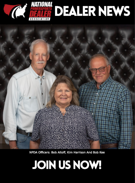 Dealernews's tweet photo. The #NationalPowersportsDealerAssociation elected Bob Kee as Chairman. Co-Founder and Chairman Bob Althoff passed the gavel to fellow Co-Founder and former Vice Chairman Kee following the Association’s election of officers in January. #npda
https://t.co/JpIhyBdeQ8 https://t.co/G1HzZ2nZUU