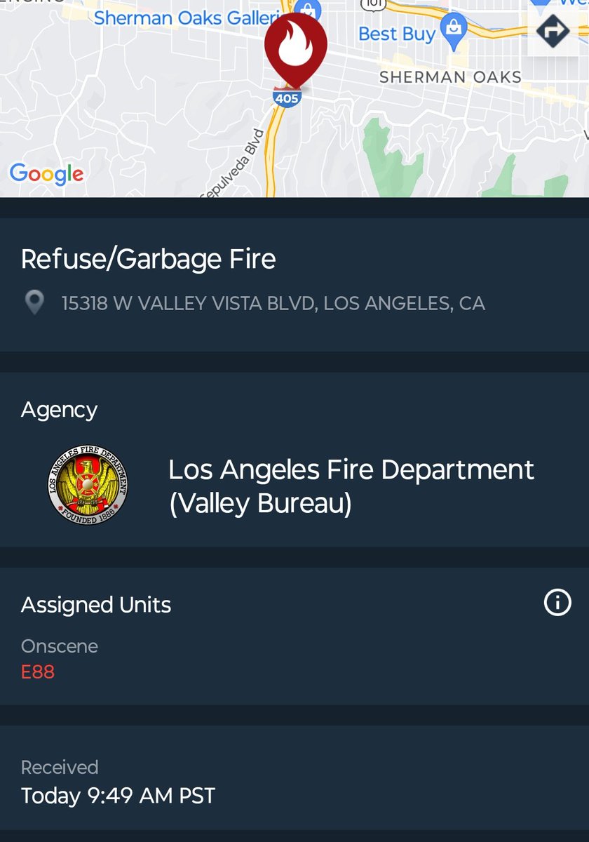 RoundCweather's tweet image. #OutsideFire 15318 W VALLEY VISTA BLVD, LOS ANGELES, CA