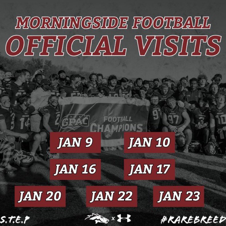 Can’t wait to see <a href="/j_schlichte/">Jay Schlichte</a> and <a href="/Morningsidefbal/">Morningside Football</a> for my official visit next Wednesday! 
<a href="/lclark3965/">Lorne Clark</a> <a href="/CoachWinger20/">Keith Winger</a> <a href="/HarperIsland24/">Miknedric Harper</a>